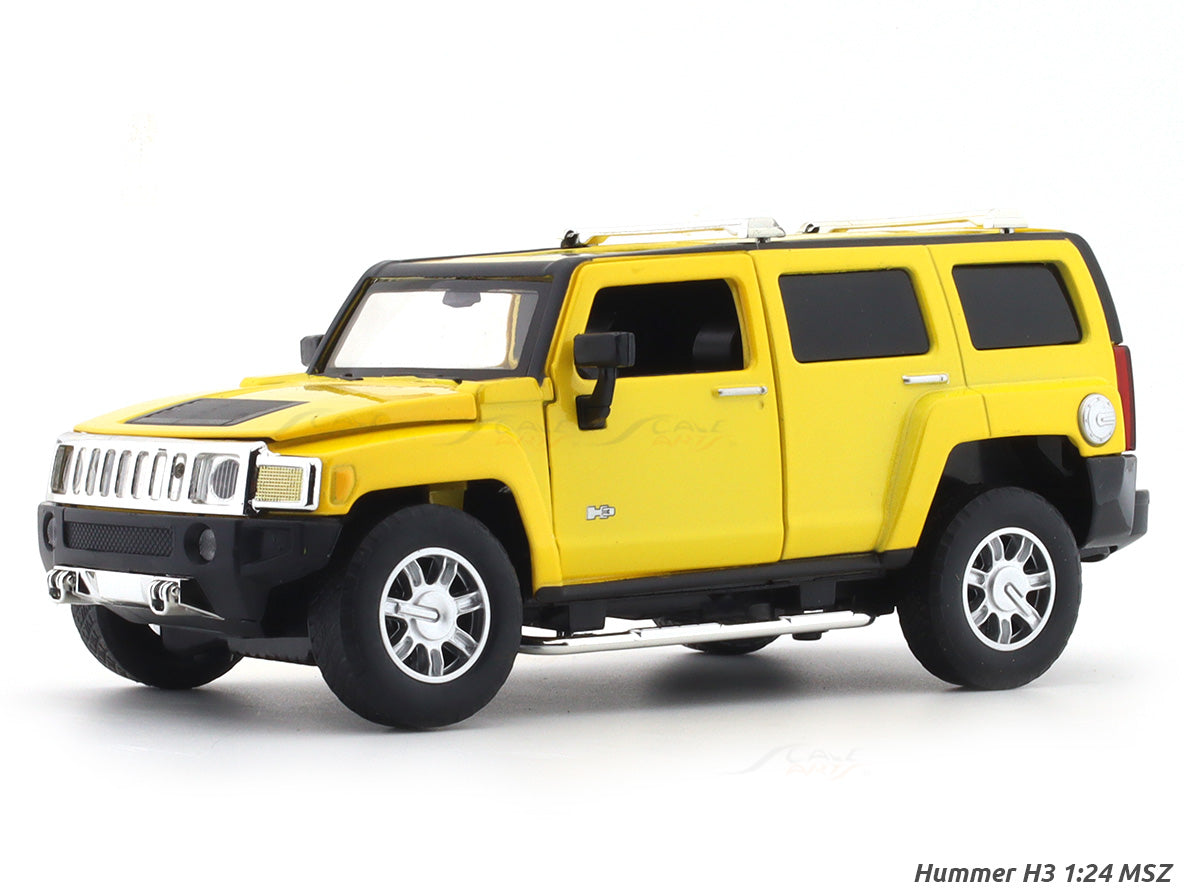 Hummer H3 yellow 1:24 MSZ licensed diecast Scale Model car collectible