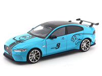 Jaguar XE SV Project 8 blue 1:18 QY Toys diecast scale model car