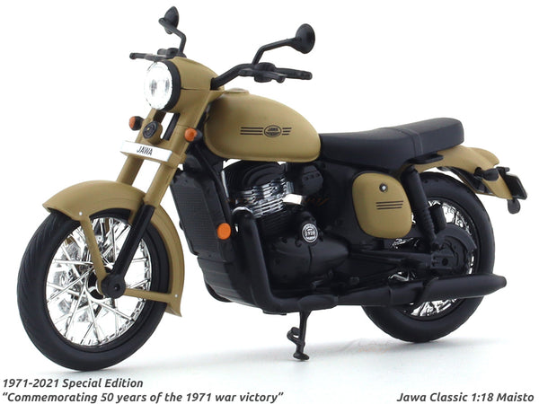 Jawa Classic Khaki 1:18 Maisto diecast Scale model bike