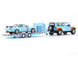 Jeep Wrangler + Nissan Skyline GT-R R32 + Trailer 1:64 Time Micro diecast scale model
