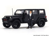 Jeep Wrangler black with figure 1:64 Time Micro diecast scale model car