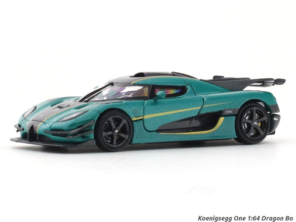 Koenigsegg One green 1:64 Dragon Bo diecast scale model miniature car collectible