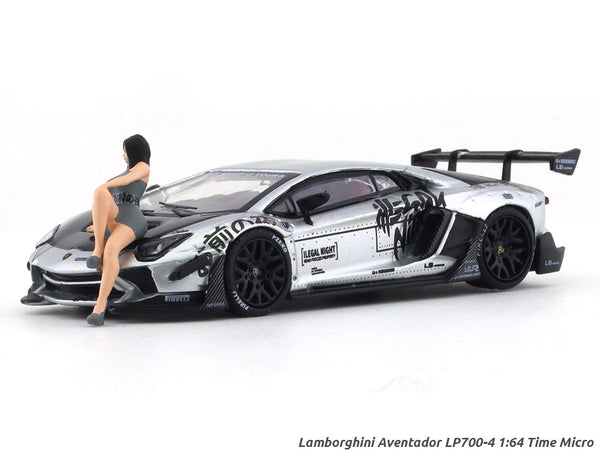 Lamborghini Aventador LP700-4 silver DX 1:64 Time Micro diecast scale model miniature car