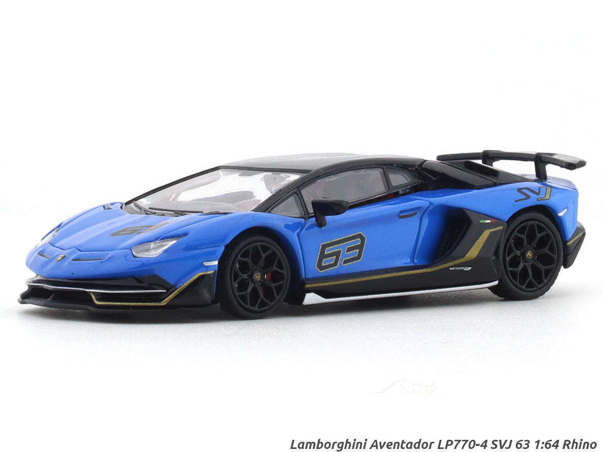 アイドロンLamborghiniAventadoSVJ63Roadster Lamborghini Aventador LP770-4 SVJ 63 blue 1:64 Rhino X Maxwell