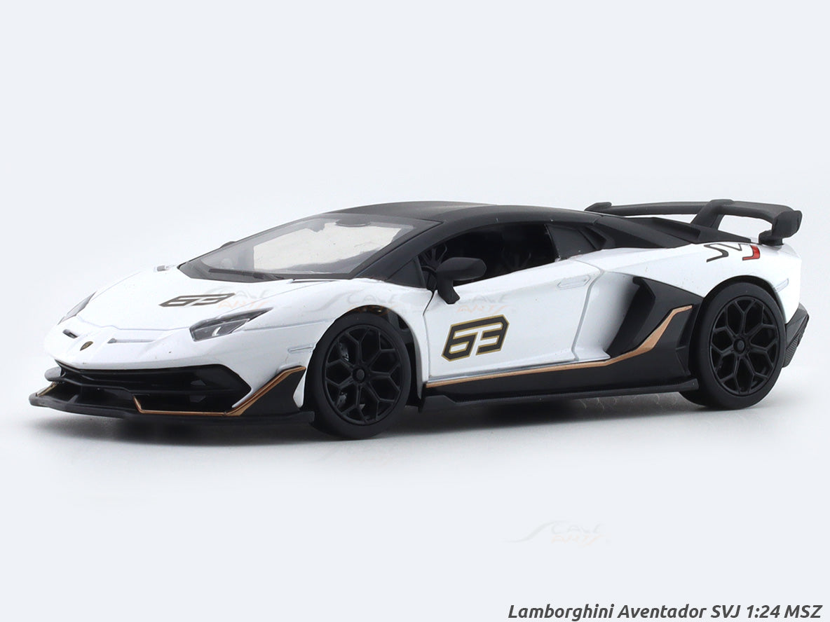 Lamborghini Aventador SVJ white 1:24 MSZ licensed diecast Scale
