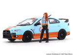 Lancer Evolution X Gulf with figure 1:64 Time Micro diecast scale model collectible