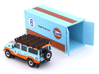 Land Rover Defender 110 Gulf & Container set 1:64 Master diecast scale car collectible