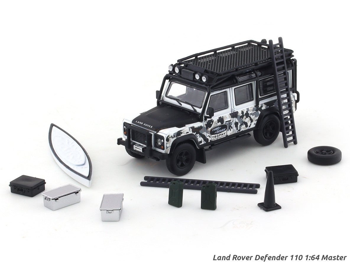 Land Rover Defender 110 white camouflage 1:64 Master diecast scale ...