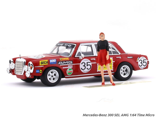 Mercedes-Benz 300 SEL AMG with figure 1:64 Time Micro diecast scale model car miniature