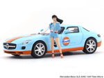 Mercedes-Benz SLS AMG gulf with figure 1:64 Time Micro diecast scale model car