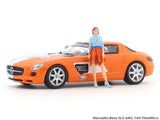 Mercedes-Benz SLS AMG with figure B 1:64 TimeMicro diecast scale model car