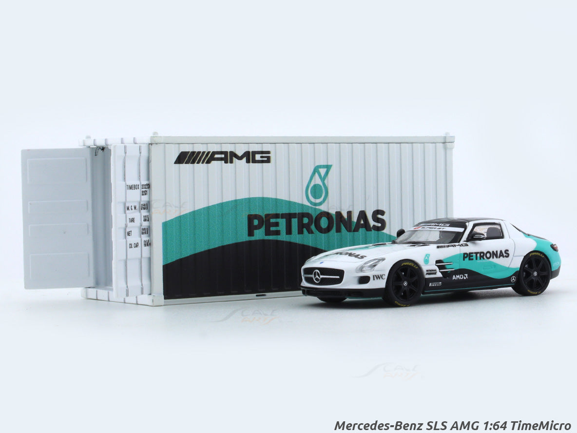 Mercedes-Benz SLS AMG with container 1:64 TimeMicro diecast scale