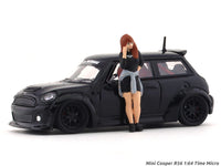 Mini Cooper R56 black with figure 1:64 Time Micro diecast scale model car
