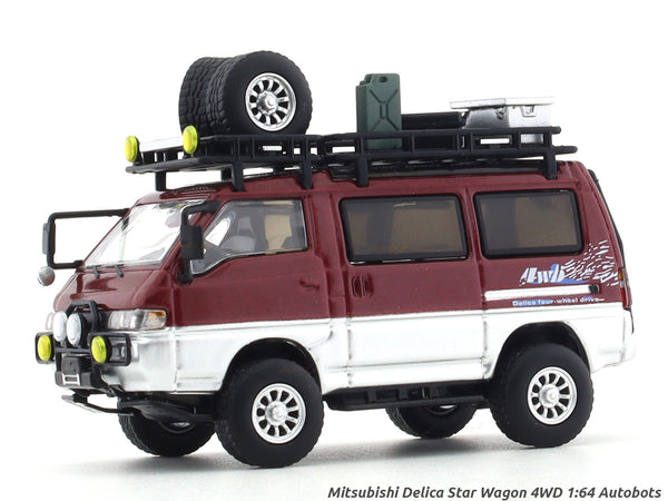 Mitsubishi Delica Star Wagon 4WD red silver 1:64 Autobots Model diecast scale model van