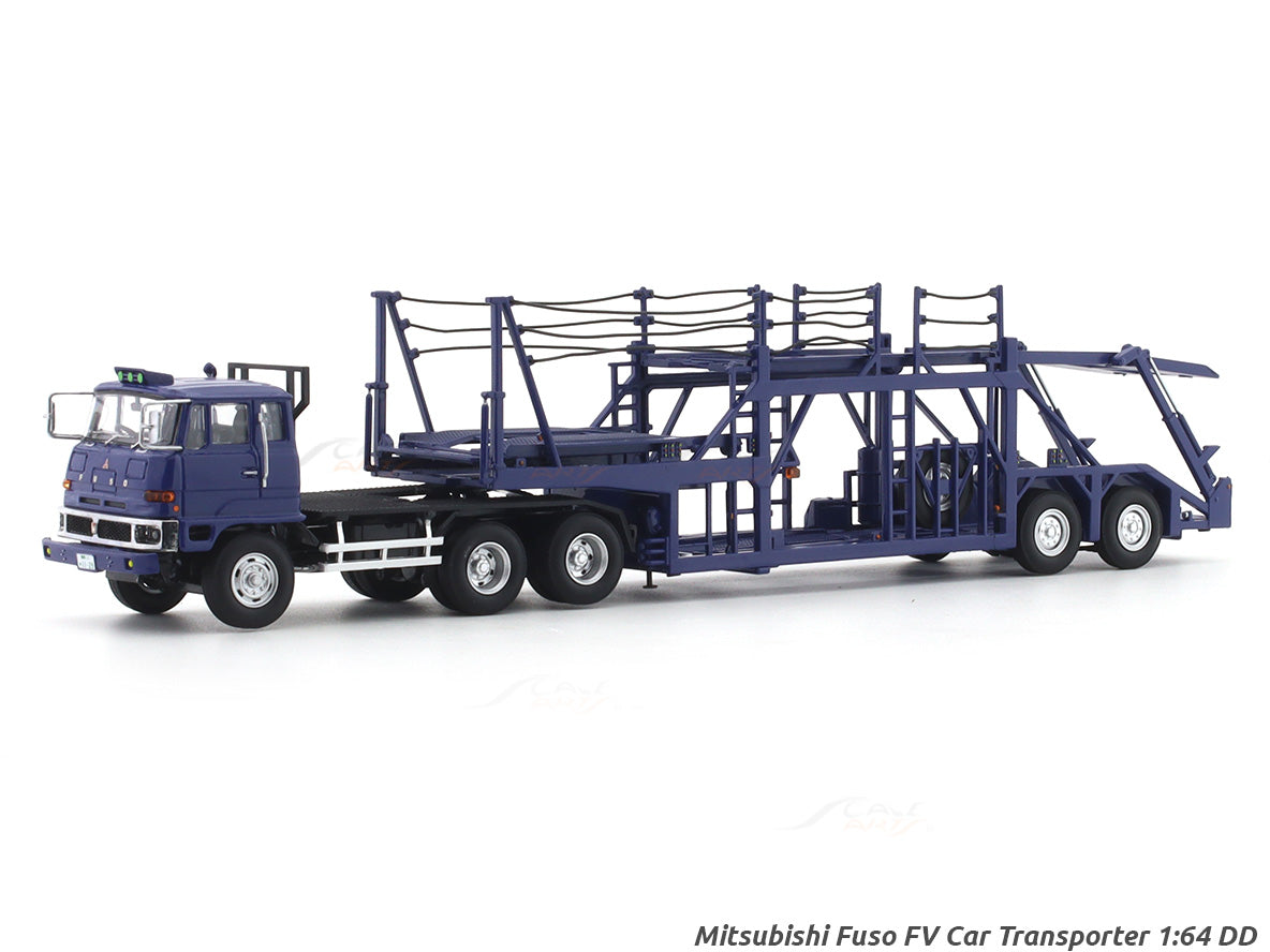 Mitsubishi Fuso FV Car Transporter blue 1:64 DD diecast scale