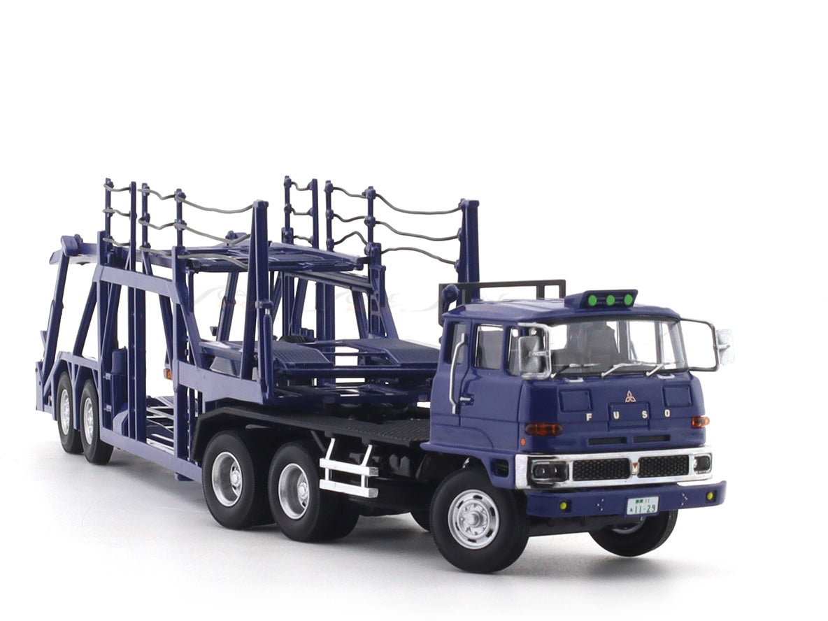 Mitsubishi Fuso FV Car Transporter blue 1:64 DD diecast scale