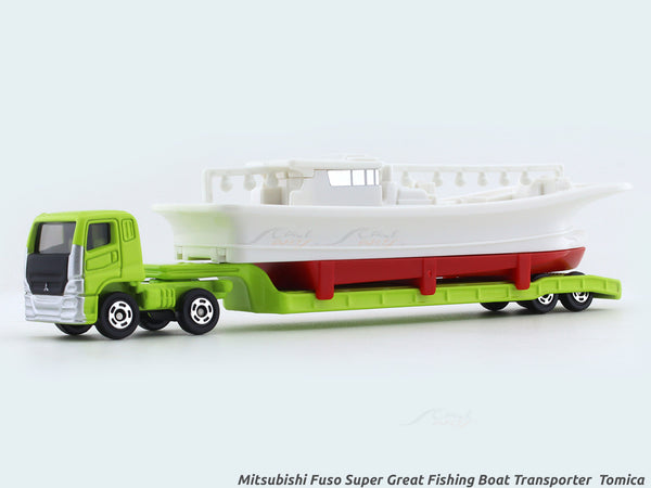 Mitsubishi Fuso Super Great Fishing Boat Transporter Tomica No 150 diecast scale car model