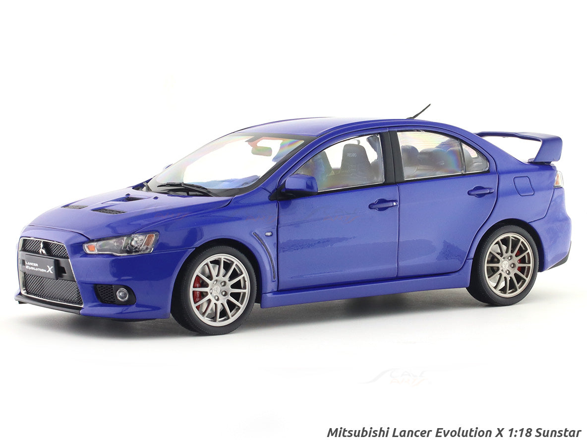 Mitsubishi Lancer Evolution X Blue 1:18 SunStar licensed diecast Scale ...