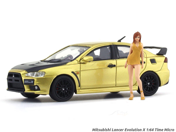 Mitsubishi Lancer Evolution X Gold DX 1:64 Time Micro diecast scale model collectible