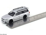 Nissan GTR R34 Stegea silver 1:64 Pop Race diecast scale model car