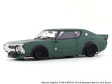 Nissan Skyline GT-R II KPGC110 LB Kenmeri Works matte Green 1:64 Zoom diecast scale model car