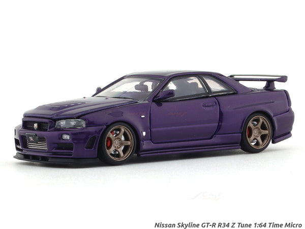 Nissan Skyline GT-R R34 Z Tune purple 1:64 Time Micro diecast 