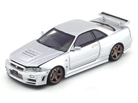 Nissan Skyline GT-R R34 Z Tune silver 1:64 Time Micro diecast scale model miniature car