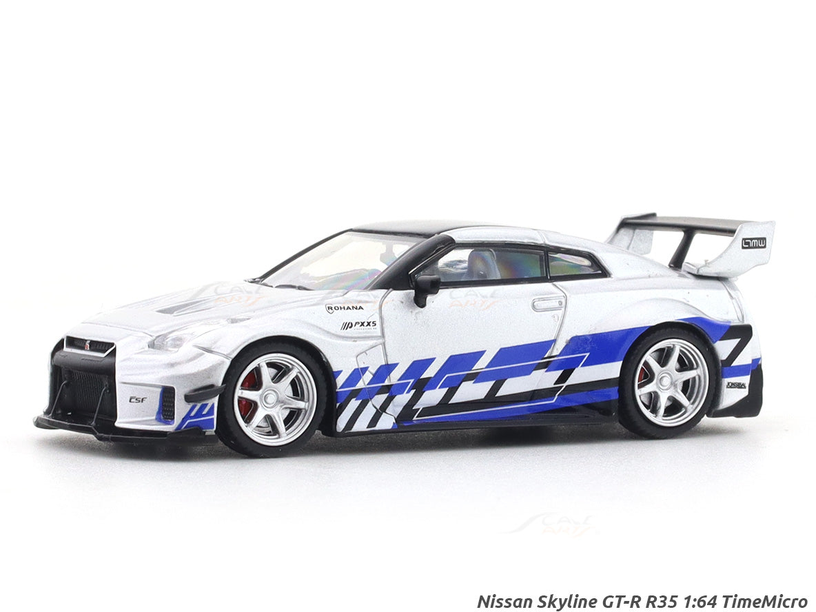 Nissan Skyline GT-R R35 silver 1:64 Time Micro diecast scale model