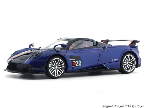 Pagani Huayra blue 1:18 QY Toys diecast scale model car