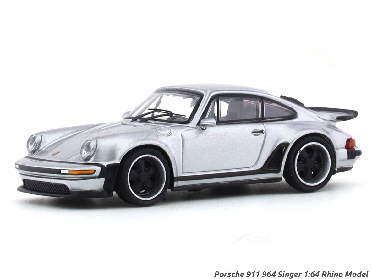 Porsche 911 964 Singer Silver 1:64 Rhino Model diecast scale model col