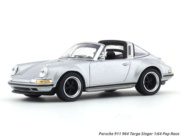Porsche 911 964 Targa Singer silver 1:64 Pop Race diecast scale model car