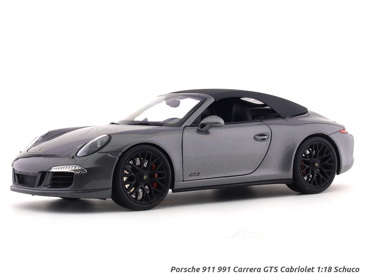 Porsche 911 991 Carrera GTS Cabriolet grey 1:18 Schuco diecast Scale Model  car