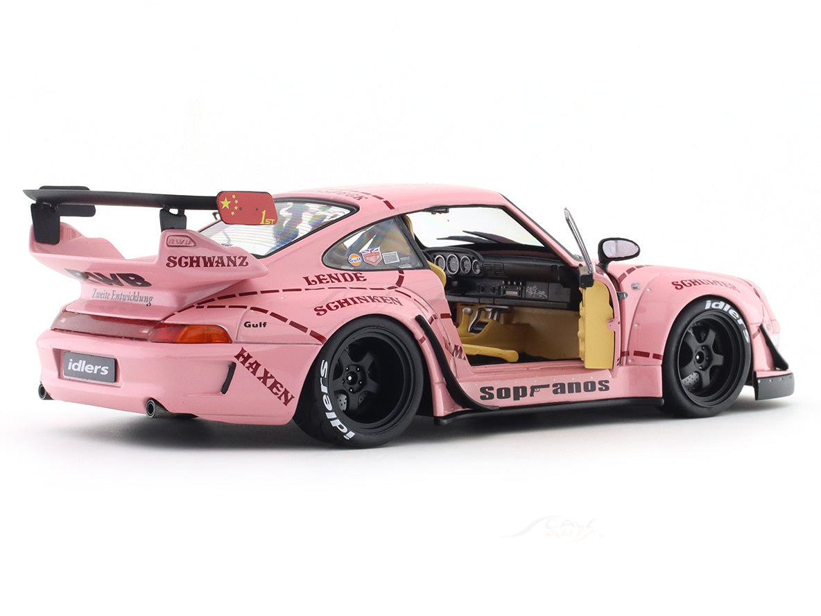 Coffee Mug & Porsche 911 993 RWB Pink Pig 1:18 Solido licensed diecast