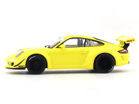 Porsche 911 997 RWB yellow 1:64 Pop Race diecast scale model car miniature