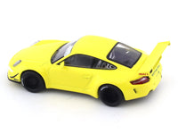 Porsche 911 997 RWB yellow 1:64 Pop Race diecast scale model car miniature