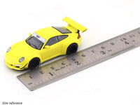 Porsche 911 997 RWB yellow 1:64 Pop Race diecast scale model car miniature