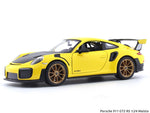 Porsche 911 GT2 RS yellow 1:24 Maisto diecast alloy scale model car