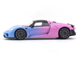 Porsche 918 Spyder Blue Pink with figure 1:64 Time Micro diecast scale car collectible