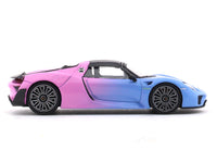 Porsche 918 Spyder Blue Pink with figure 1:64 Time Micro diecast scale car collectible
