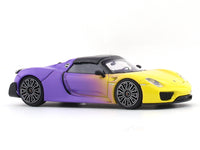 Porsche 918 Spyder yellow purple with figure 1:64 Time Micro diecast scale car collectible