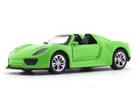 Porsche 918 Spyder like green pull back car