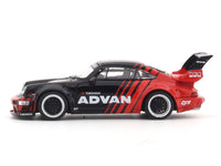 Porsche 964 RWB Advan with figure 1:64 Mini Station diecast scale model car