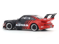 Porsche 964 RWB Advan with figure 1:64 Mini Station diecast scale model car