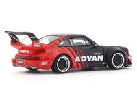 Porsche 964 RWB Advan with figure 1:64 Mini Station diecast scale model car