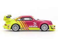 Porsche 964 RWB Advan 75 with figure 1:64 Mini Station diecast scale model car