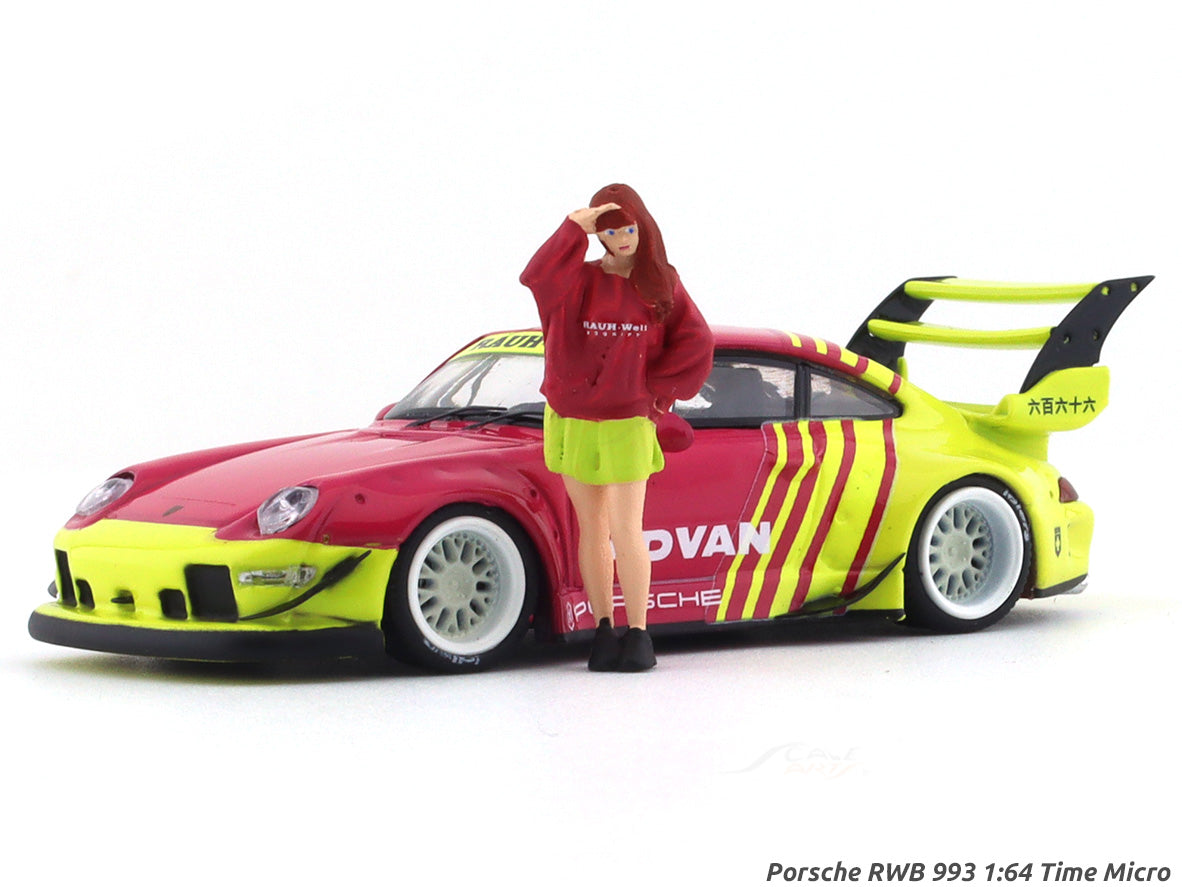 Porsche RWB 993 with figure advan 1:64 Time Micro diecast scale