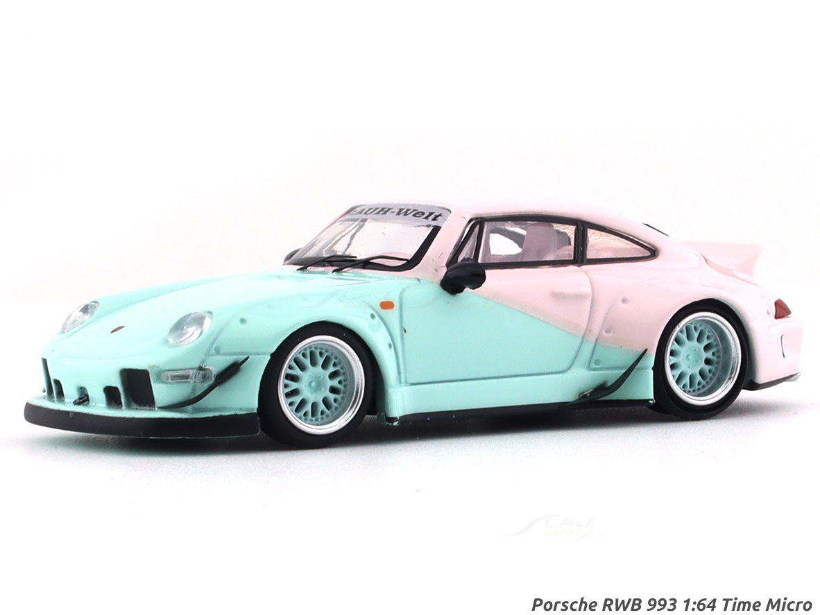 Porsche RWB 993 with figure blue 1:64 Time Micro diecast scale model ...