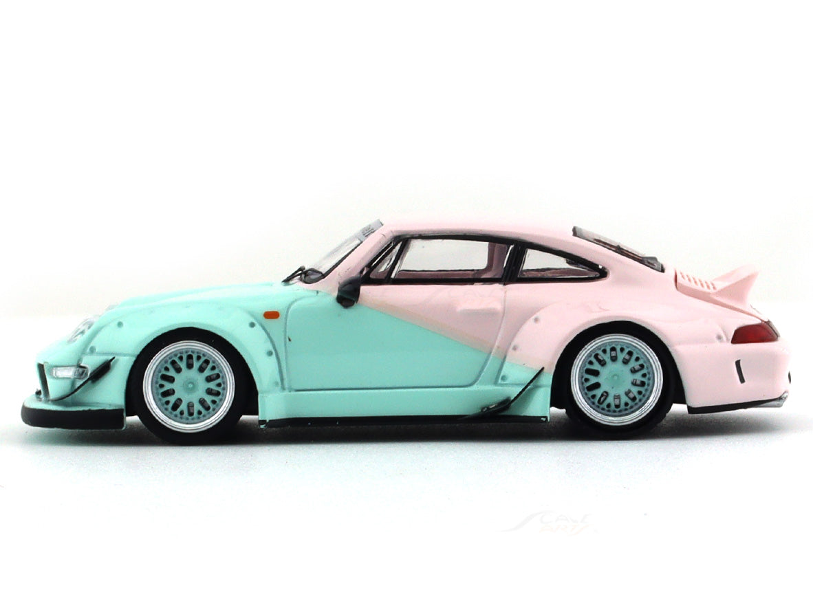 Porsche RWB 993 with figure blue 1:64 Time Micro diecast scale model ...