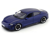 Porsche Taycan Turbo S blue 1:24 Bburago licensed diecast Scale Model car