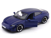 Porsche Taycan Turbo S blue 1:24 Bburago licensed diecast Scale Model car